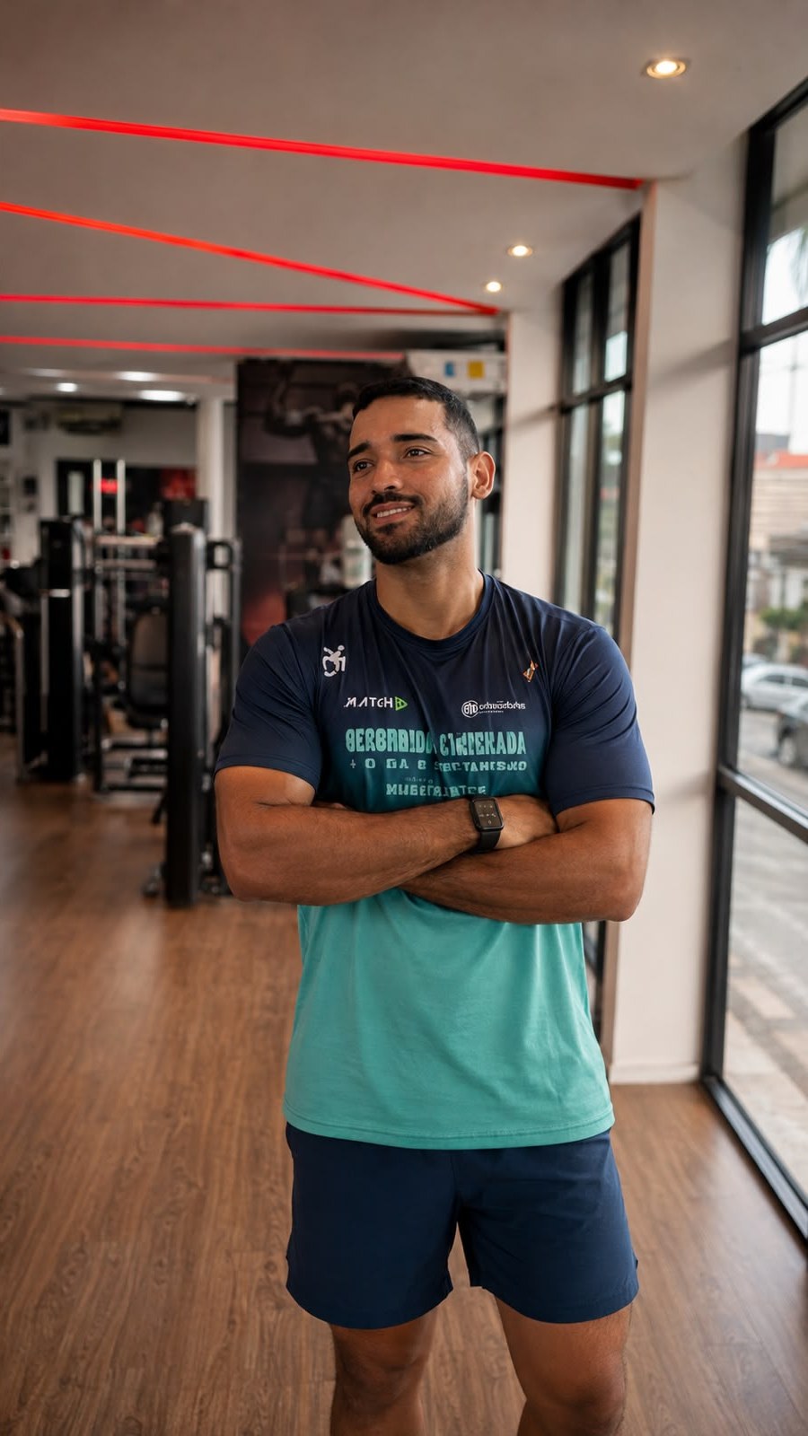 Lucas Rodrigo, personal trainer, na academia